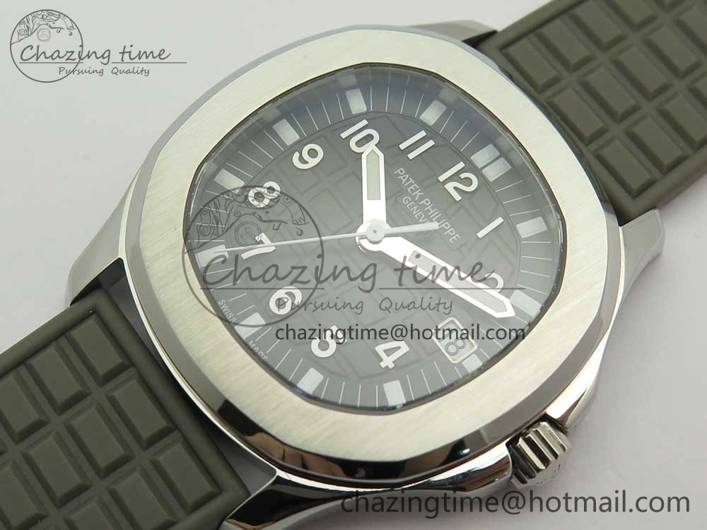 Aquanaut 5067A SS Bezel JJF 1:1 Best Edition Gray Textured Dial on Gray Rubber Strap AE23