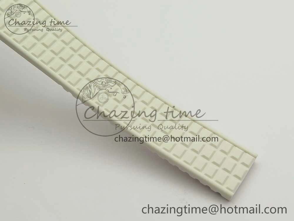 Aquanaut 5067A SS Bezel JJF 1:1 Best Edition White Textured Dial on White Rubber Strap AE23