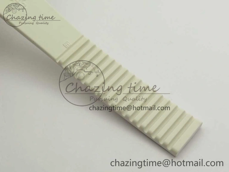 Aquanaut 5067A SS Bezel JJF 1:1 Best Edition White Textured Dial on White Rubber Strap AE23
