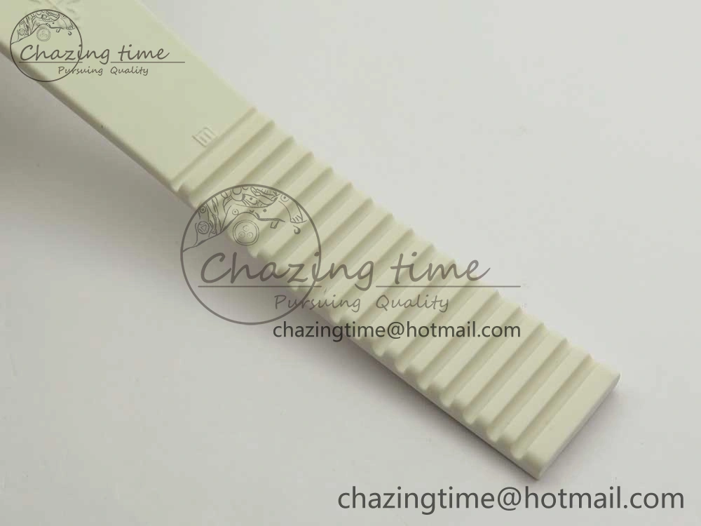 Aquanaut 5067A SS Bezel JJF 1:1 Best Edition White Textured Dial on White Rubber Strap AE23