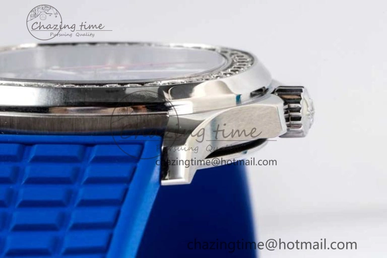 Aquanaut 5067A SS PPF 1:1 Best Edition Blue Textured Dial Red Hand on Blue Rubber Strap RONDA Quartz