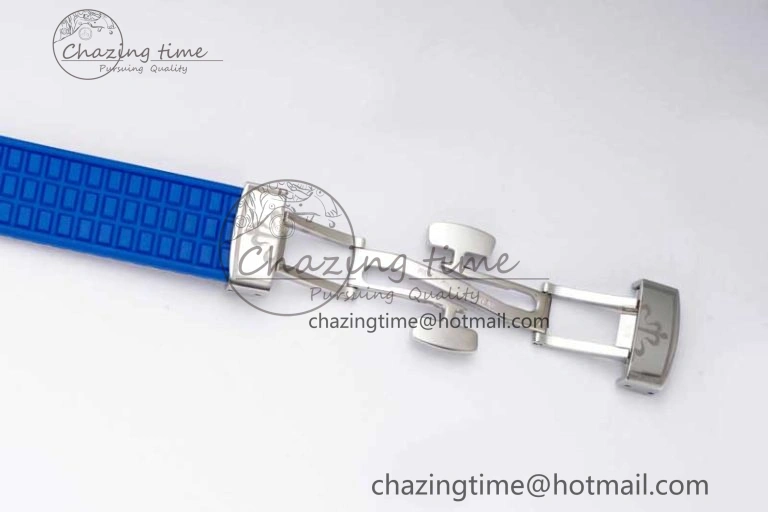 Aquanaut 5067A SS PPF 1:1 Best Edition Blue Textured Dial Red Hand on Blue Rubber Strap RONDA Quartz