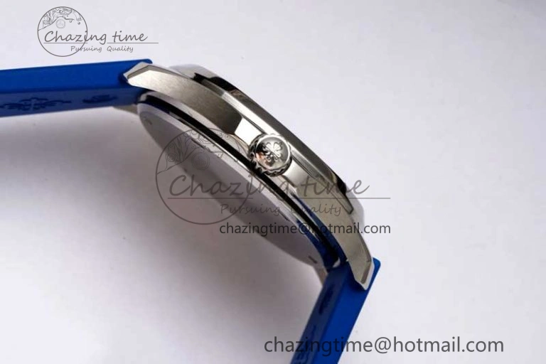 Aquanaut 5067A SS PPF 1:1 Best Edition Blue Textured Dial Red Hand on Blue Rubber Strap RONDA Quartz
