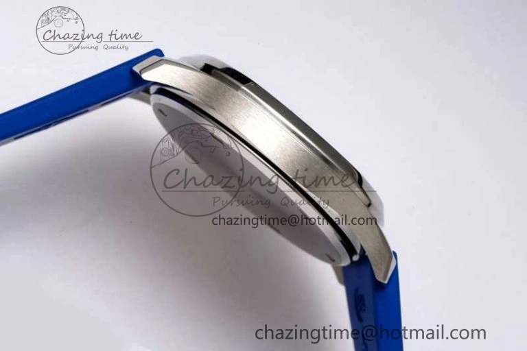 Aquanaut 5067A SS PPF 1:1 Best Edition Blue Textured Dial Red Hand on Blue Rubber Strap RONDA Quartz