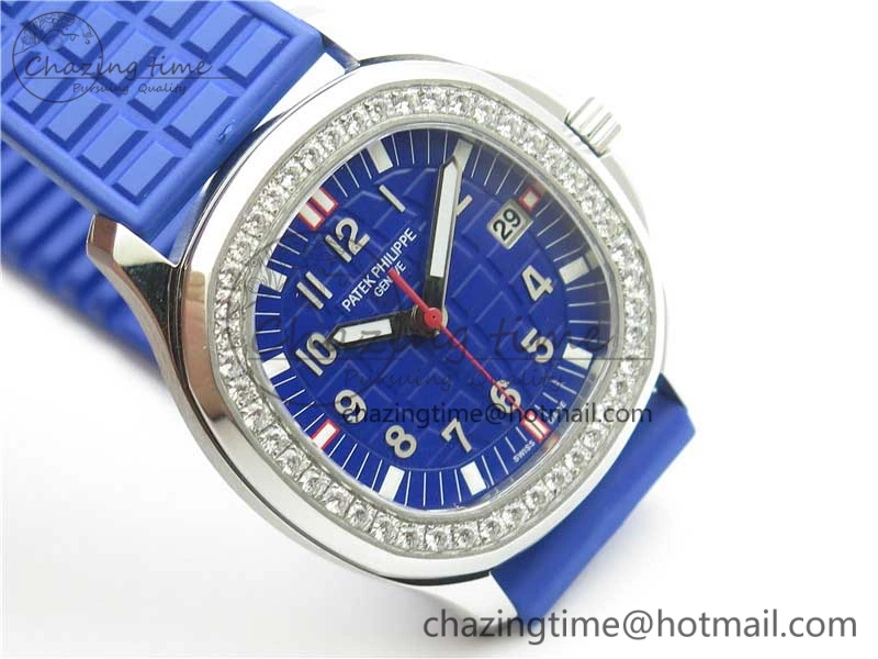 Aquanaut 5067A SS PPF 1:1 Best Edition Blue Textured Dial on Blue Rubber Strap AE23 (Free Box)