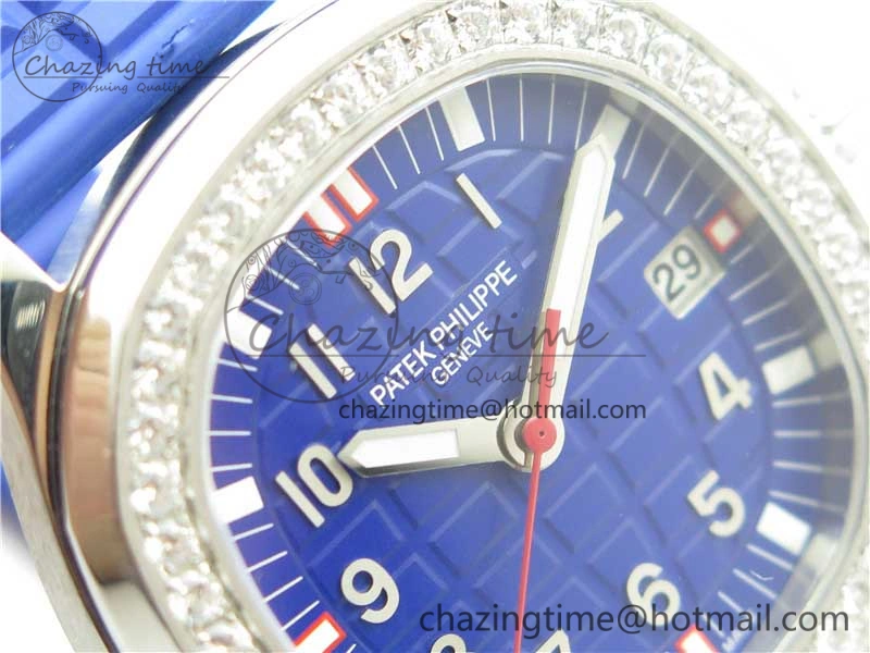 Aquanaut 5067A SS PPF 1:1 Best Edition Blue Textured Dial on Blue Rubber Strap AE23 (Free Box)