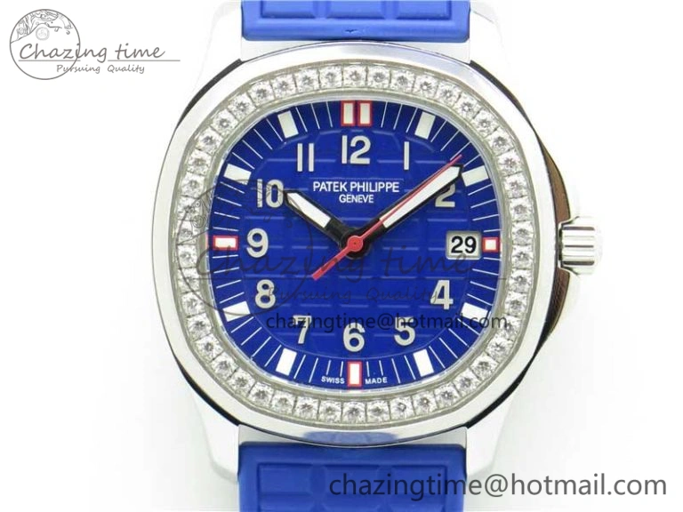 Aquanaut 5067A SS PPF 1:1 Best Edition Blue Textured Dial on Blue Rubber Strap AE23 (Free Box)