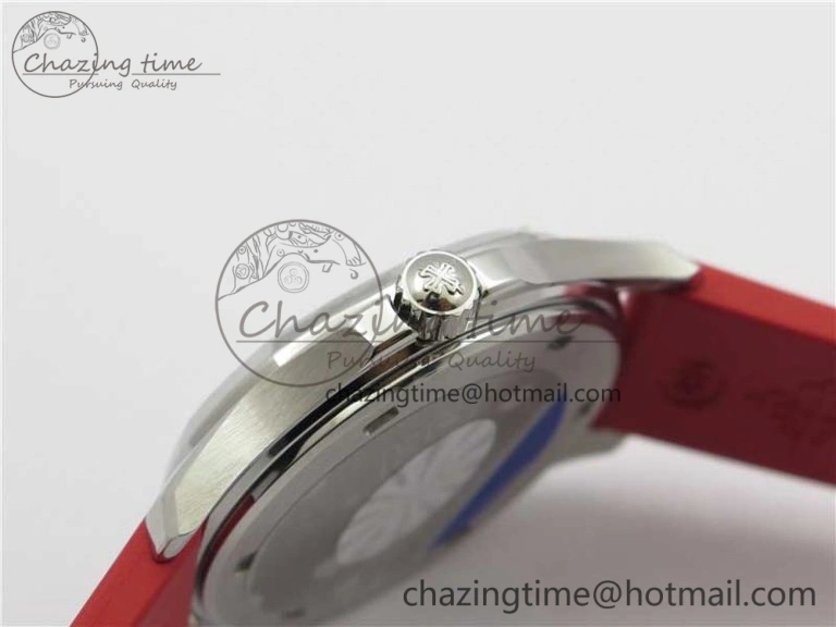 Aquanaut 5067A SS PPF 1:1 Best Edition Red Textured Dial on Red Rubber Strap AE23 (Free Box)