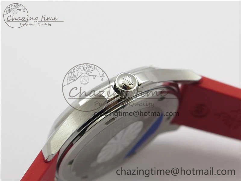Aquanaut 5067A SS PPF 1:1 Best Edition Red Textured Dial on Red Rubber Strap AE23 (Free Box)