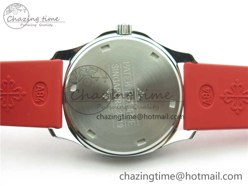 Aquanaut 5067A SS PPF 1:1 Best Edition Red Textured Dial on Red Rubber Strap AE23 (Free Box)
