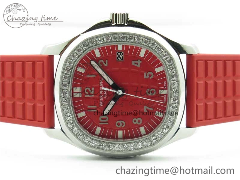 Aquanaut 5067A SS PPF 1:1 Best Edition Red Textured Dial on Red Rubber Strap AE23 (Free Box)