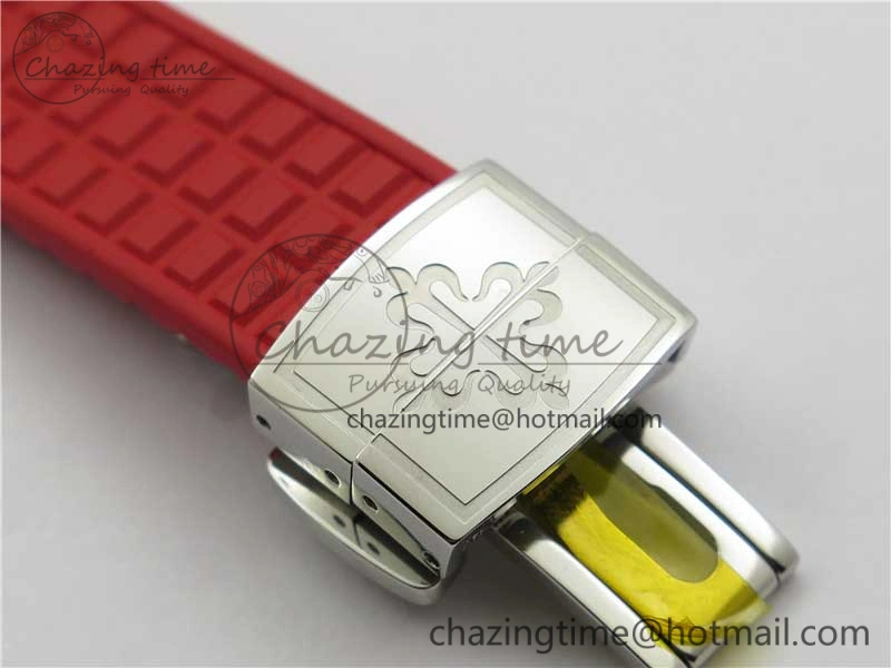 Aquanaut 5067A SS PPF 1:1 Best Edition Red Textured Dial on Red Rubber Strap AE23 (Free Box)