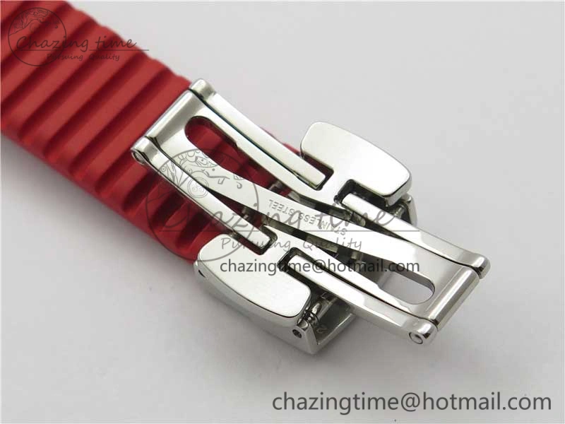 Aquanaut 5067A SS PPF 1:1 Best Edition Red Textured Dial on Red Rubber Strap AE23 (Free Box)