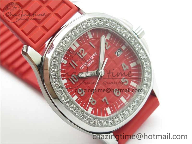 Aquanaut 5067A SS PPF 1:1 Best Edition Red Textured Dial on Red Rubber Strap AE23 (Free Box)