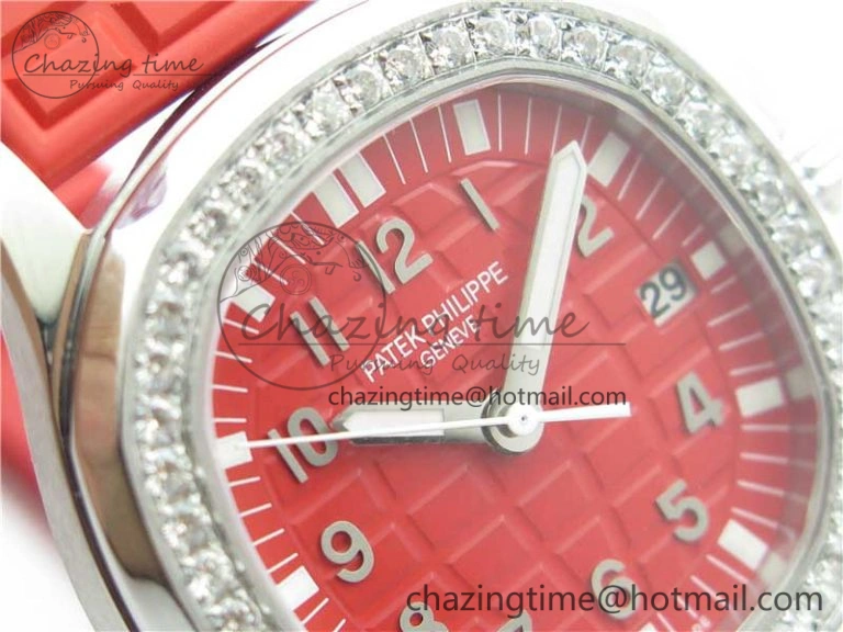 Aquanaut 5067A SS PPF 1:1 Best Edition Red Textured Dial on Red Rubber Strap AE23 (Free Box)