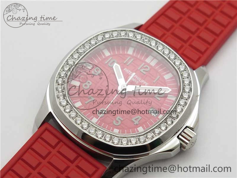 Aquanaut 5067A SS PPF 1:1 Best Edition Red Textured Dial on Red Rubber Strap AE23 (Free Box)