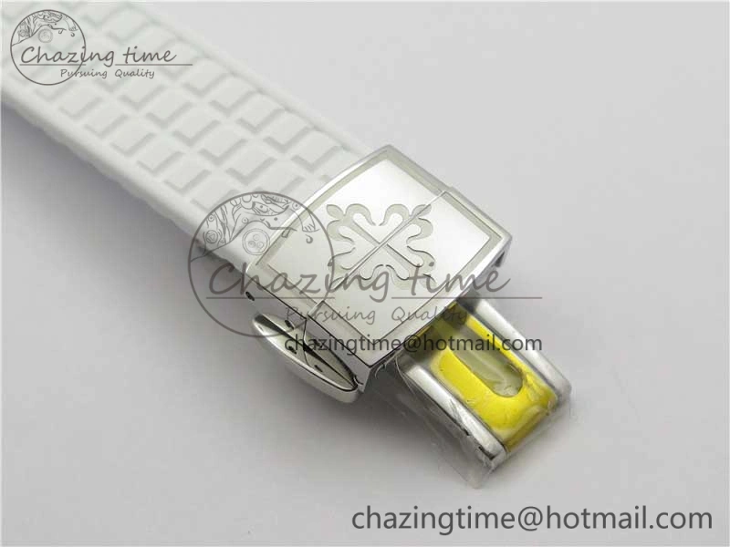 Aquanaut 5067A SS PPF 1:1 Best Edition White Textured Dial on White Rubber Strap AE23 (Free Box)