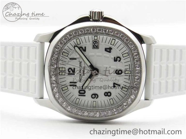 Aquanaut 5067A SS PPF 1:1 Best Edition White Textured Dial on White Rubber Strap AE23 (Free Box)