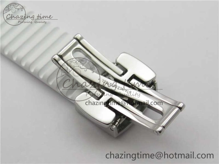 Aquanaut 5067A SS PPF 1:1 Best Edition White Textured Dial on White Rubber Strap AE23 (Free Box)
