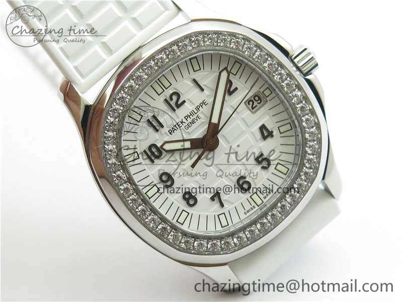 Aquanaut 5067A SS PPF 1:1 Best Edition White Textured Dial on White Rubber Strap AE23 (Free Box)