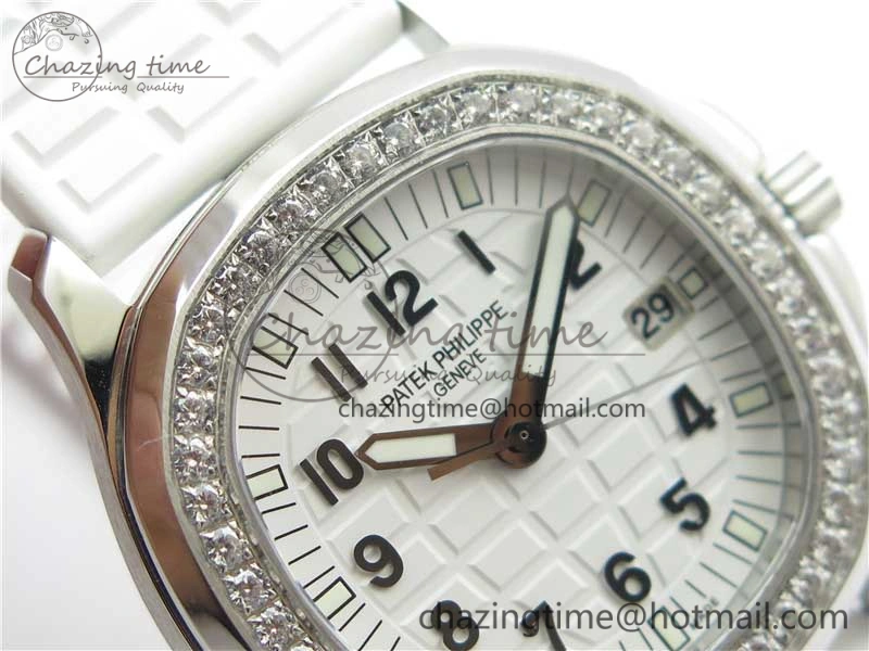 Aquanaut 5067A SS PPF 1:1 Best Edition White Textured Dial on White Rubber Strap AE23 (Free Box)