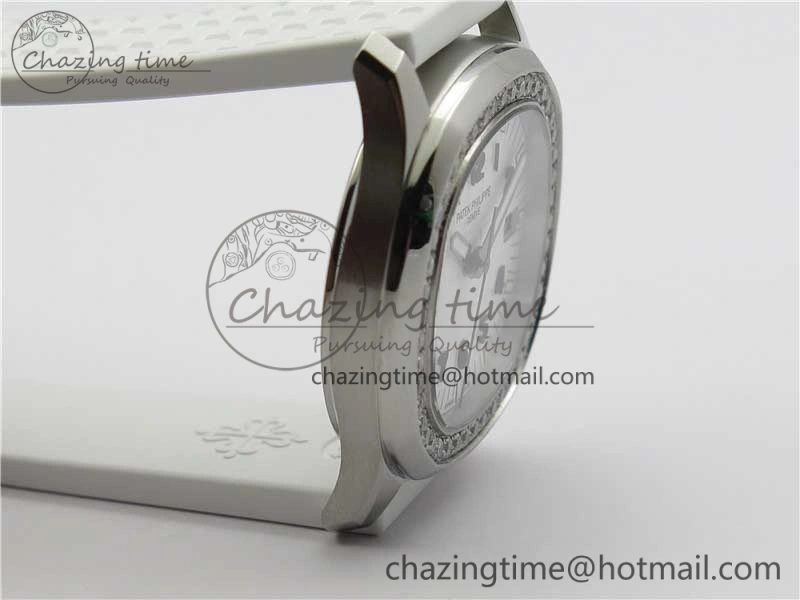 Aquanaut 5067A SS PPF 1:1 Best Edition White Textured Dial on White Rubber Strap AE23 (Free Box)