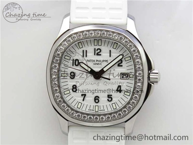 Aquanaut 5067A SS PPF 1:1 Best Edition White Textured Dial on White Rubber Strap AE23 (Free Box)