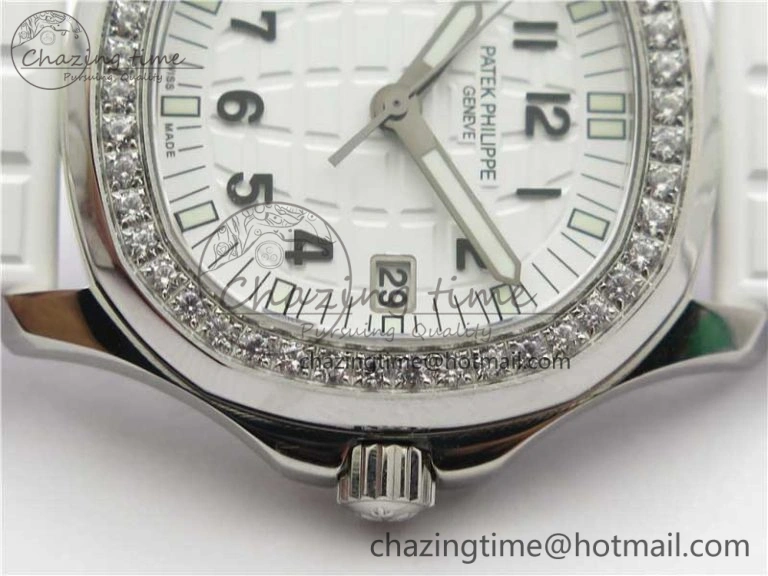 Aquanaut 5067A SS PPF 1:1 Best Edition White Textured Dial on White Rubber Strap AE23 (Free Box)