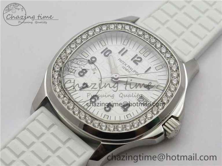 Aquanaut 5067A SS PPF 1:1 Best Edition White Textured Dial on White Rubber Strap AE23 (Free Box)