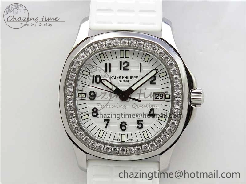 Aquanaut 5067A SS PPF 1:1 Best Edition White Textured Dial on White Rubber Strap AE23 (Free Box)
