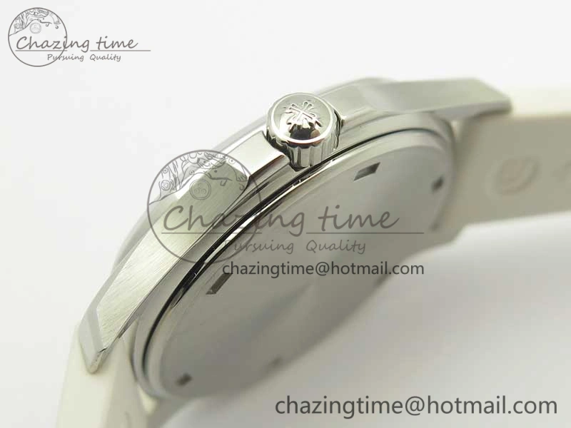 Aquanaut 5067A White JJF 1:1 Best Edition White Textured Dial on White Rubber Strap AE23