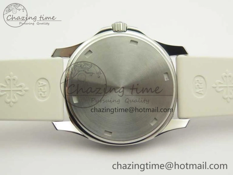 Aquanaut 5067A White JJF 1:1 Best Edition White Textured Dial on White Rubber Strap AE23