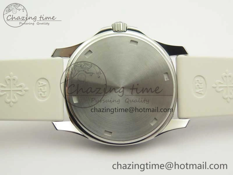 Aquanaut 5067A White JJF 1:1 Best Edition White Textured Dial on White Rubber Strap AE23