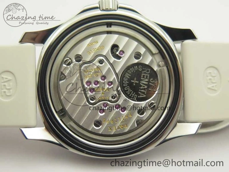 Aquanaut 5067A White JJF 1:1 Best Edition White Textured Dial on White Rubber Strap AE23