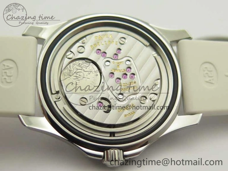 Aquanaut 5067A White JJF 1:1 Best Edition White Textured Dial on White Rubber Strap AE23