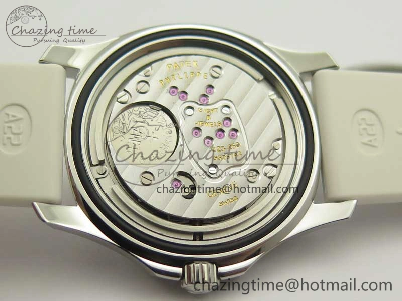Aquanaut 5067A White JJF 1:1 Best Edition White Textured Dial on White Rubber Strap AE23