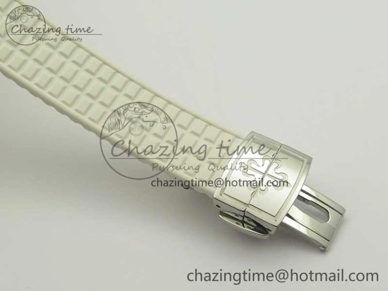 Aquanaut 5067A White JJF 1:1 Best Edition White Textured Dial on White Rubber Strap AE23