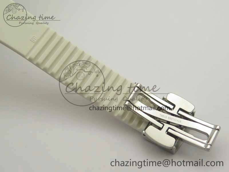 Aquanaut 5067A White JJF 1:1 Best Edition White Textured Dial on White Rubber Strap AE23