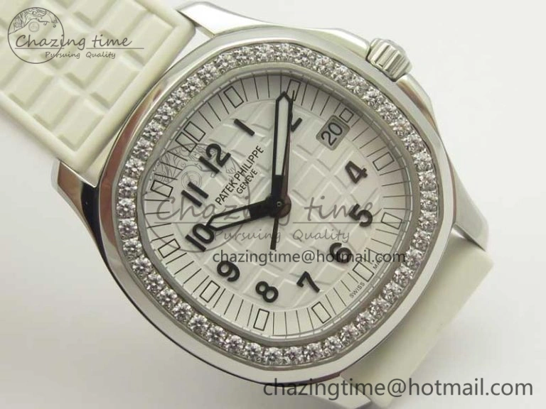 Aquanaut 5067A White JJF 1:1 Best Edition White Textured Dial on White Rubber Strap AE23