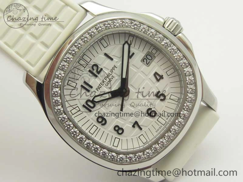 Aquanaut 5067A White JJF 1:1 Best Edition White Textured Dial on White Rubber Strap AE23