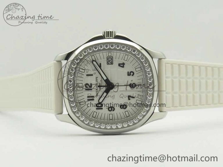 Aquanaut 5067A White JJF 1:1 Best Edition White Textured Dial on White Rubber Strap AE23