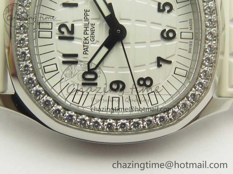 Aquanaut 5067A White JJF 1:1 Best Edition White Textured Dial on White Rubber Strap AE23