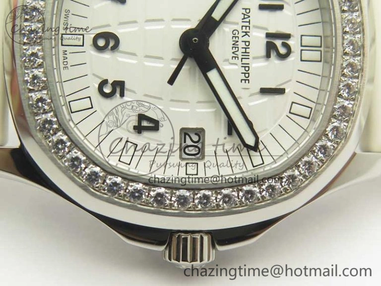 Aquanaut 5067A White JJF 1:1 Best Edition White Textured Dial on White Rubber Strap AE23