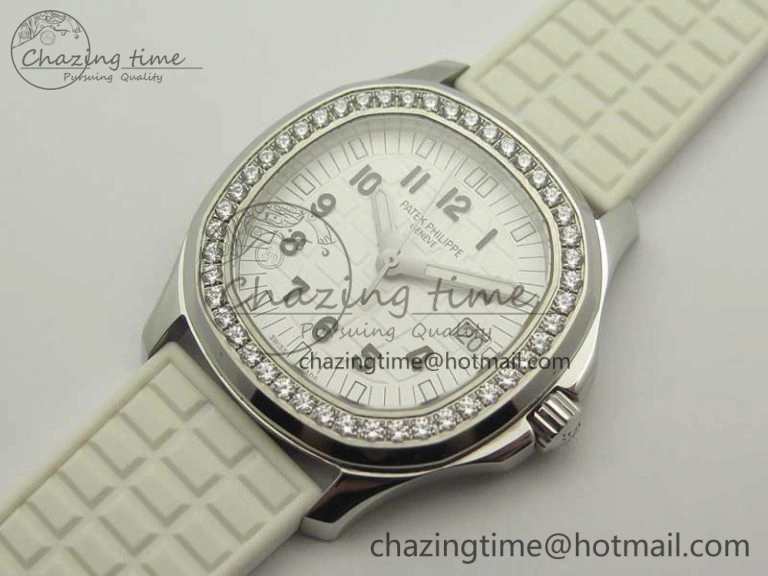 Aquanaut 5067A White JJF 1:1 Best Edition White Textured Dial on White Rubber Strap AE23