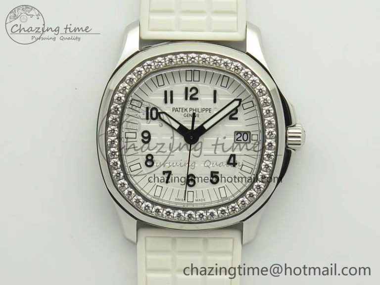 Aquanaut 5067A White JJF 1:1 Best Edition White Textured Dial on White Rubber Strap AE23