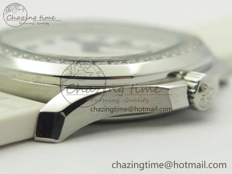 Aquanaut 5067A White JJF 1:1 Best Edition White Textured Dial on White Rubber Strap AE23