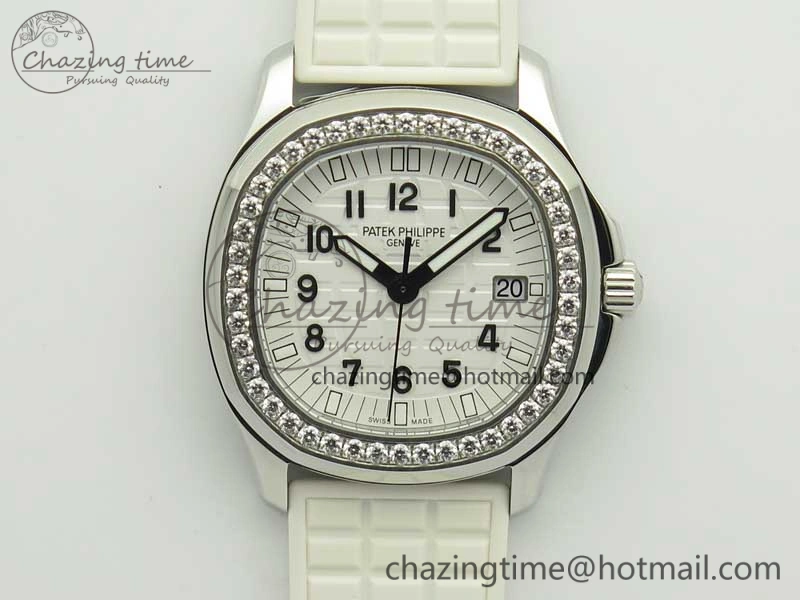 Aquanaut 5067A White JJF 1:1 Best Edition White Textured Dial on White Rubber Strap AE23