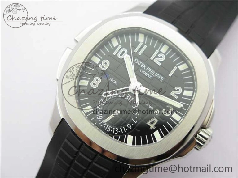 Aquanaut 5164A SS GRF Best Edition Black Dial on Black Rubber Strap A324 V2