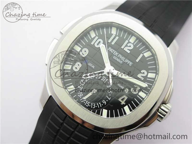 Aquanaut 5164A SS GRF Best Edition Black Dial on Black Rubber Strap A324 V2