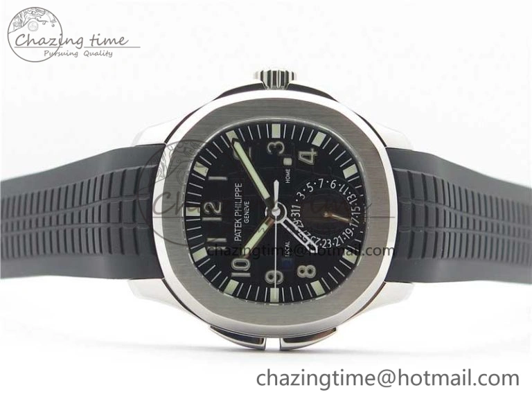 Aquanaut 5164A SS GRF Best Edition Black Dial on Black Rubber Strap A324 V2